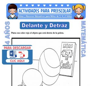 Ficha de Delante y Detrás para Niños de 4 Años