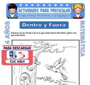 Ficha de Dentro y Fuera para Niños de 4 Años