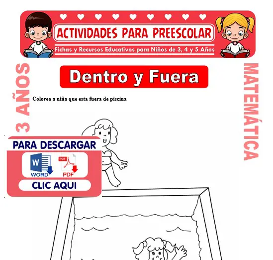 Ficha de Dentro y Fuera para Niños de 3 Años