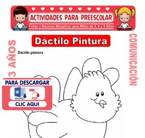 Ficha de Dáctilo Pintura para Niños de 3 Años