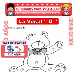 Ficha de La Vocal O para Niños de 3 Años