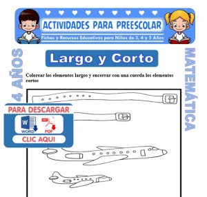 Ficha de Largo y Corto para Niños de 4 Años