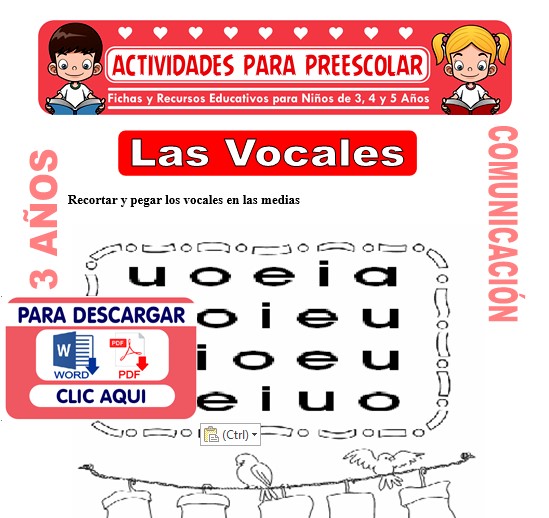 Ficha de Las Vocales para Niños de 3 Años