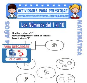 Ficha de Los Números para Niños de 4 Años