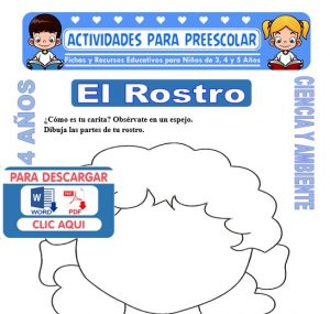 Ficha de El Rostro para Niños de 4 Años