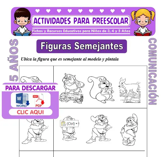 Ficha de Figuras Semejantes para Niños de 5 Años