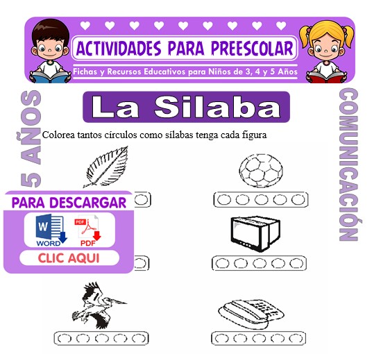 Ficha de La Silaba para Niños de 5 Años