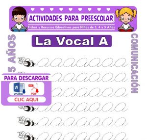 Ficha de La Vocal A para Niños de 5 Años