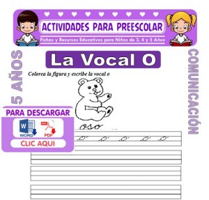 Ficha de La Vocal O para Niños de 5 Años