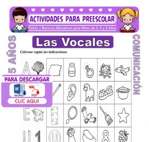 Ficha de Las Vocales para Niños de 5 Años