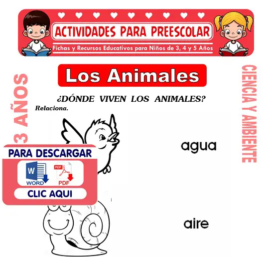 Los Animales para Niños de 3 Años | Actividades para Preescolar – 2026