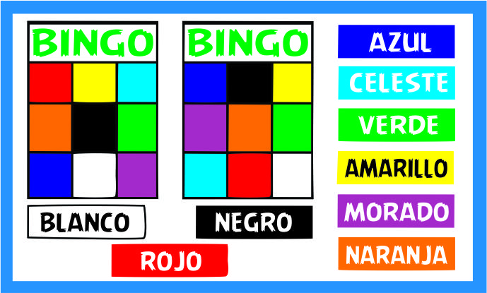 Actividades de bingo de colores para preescolar