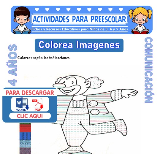 Ficha de Colorea Imagenes para Niños de 4 Años