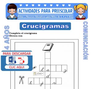 Ficha de Crucigramas para Niños de 4 Años