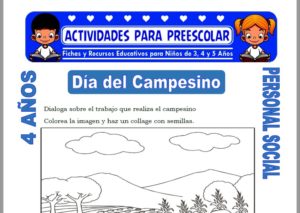 Modelo de la Ficha de Día del Campesino para Niños de 4 Años