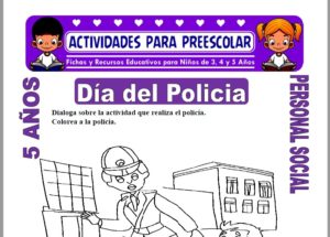 Modelo de la Ficha de Día del Policia para Niños de 5 Años