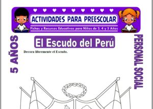 Modelo de la Ficha de El Escudo del Perú para Niños de 5 Años