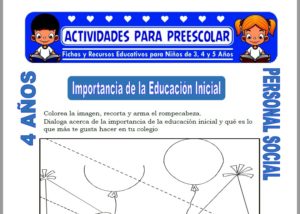 Modelo de la Ficha de Importancia de la Educación Inicial para Niños de 4 Años