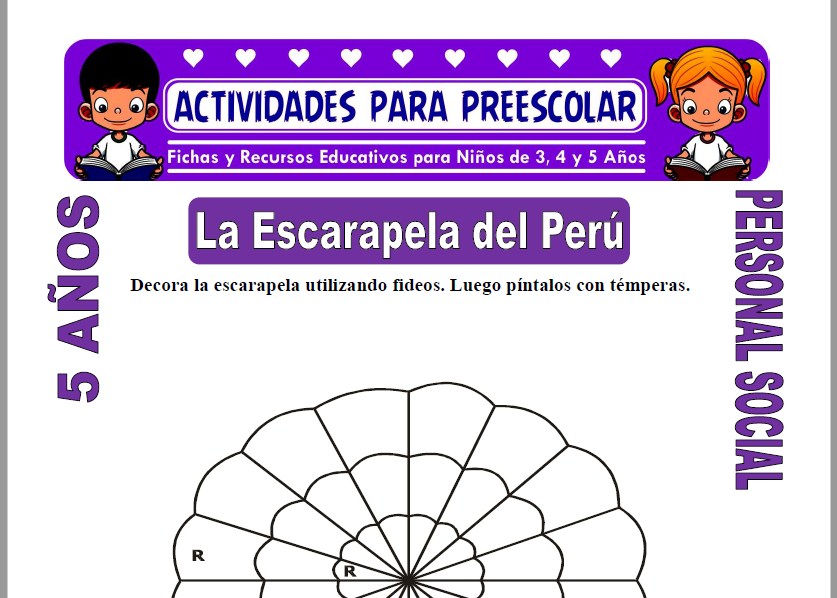 Modelo de la Ficha de La Escarapela del Perú para Niños de 5 Años