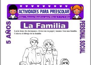 Modelo de la Ficha de La Familia para Niños de 5 Años