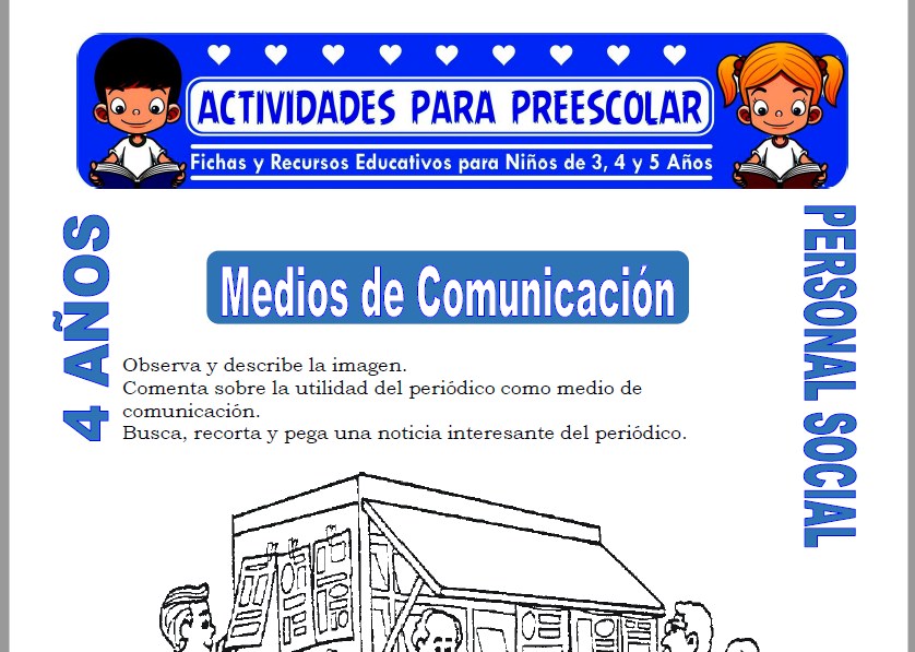 Modelo de la Ficha de Medios de Comunicación para Niños de 4 Años